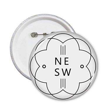 Imagem de Lines Flowers Pure Art Deco Gift Fashion Pins Badge Button Emblema Acessório Decoração 5 peças