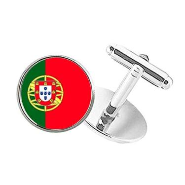 Imagem de DIYthinker Abotoaduras de botão redondo da bandeira nacional de Portugal Europa país botão redondo