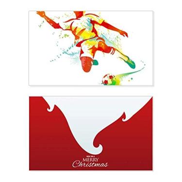 Imagem de Mensagem de carta de Natal com letras de Natal para jogadores de futebol americano Kick Football Holiday Holiday Merry Christmas