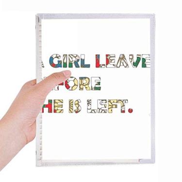 Imagem de Caderno com citação sobre meninas, caderno de folhas soltas, diário recarregável