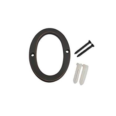 Imagem de QCAA Casa de latão sólido pesado tradicional número 0, 15 cm, bronze veneziano, 1 pacote