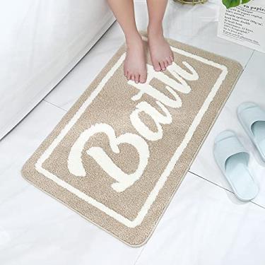 Imagem de jia cool Tapetes de banheiro 39 x 23,6 cm Tapete de banheiro para chuveiro de piso extragrosso, super macio, melhor absorvente, perfeito tapete de porta de pelúcia absorvente, cinza escuro