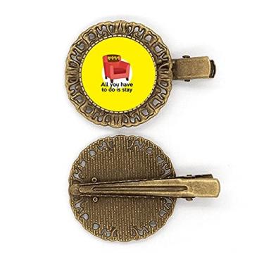 Imagem de Clipe de cabelo com letra emocional clássica inglesa Stay Hairpin Headdress Broche