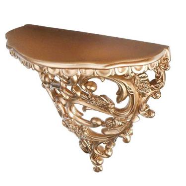 Imagem de Prateleiras Decorativas de Estilo Barroco para Sala de Estar Ornamento de Flores Decoração de Parede Decoração Estilo Europeu Casa Cafe (Cor: Champanhe, Tamanho: Grande)