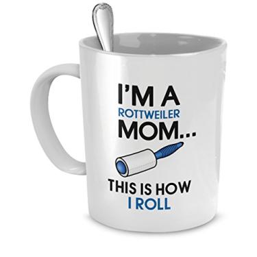 Imagem de Caneca Rottweiler - I'm A Rottweiler Mom - This Is How I Roll - Rottweiler Mom - Presentes para Rottweiler