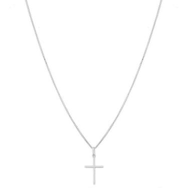 Imagem de Corrente Cordão Masculino 80cm Pingente Crucifixo Prata 925 - Dr Joias