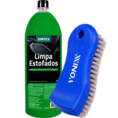 Imagem de Kit Limpeza de Banco Sofa Estofados Tecidos Limpa Estofados 1,5L + Escova Macia Vonixx Não Agride