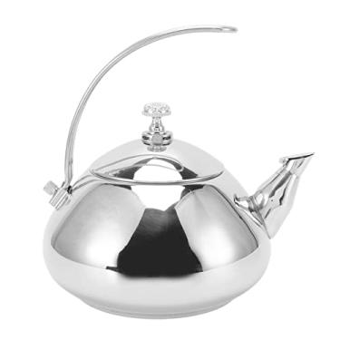 Imagem de QANYEGN Chaleira Assobiando Para Fogão, Bule De Chá De Aço Inoxidável Com Infusor, Chaleira De Prata Com Capacidade De 1,5 L