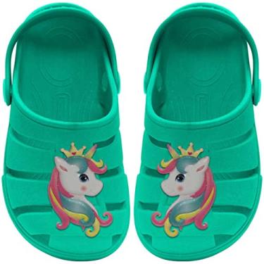 Imagem de Sandalia Babuche Feminina Moda Infantil Nº 21 Ao 28 Unicórnio Menina Leve Macio 12.27 (Verde, BR, Criança de 1 a 3 anos, Numérico, 24)