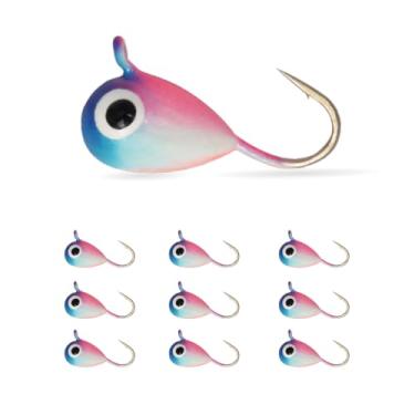 Imagem de MUUNN 10 peças 0,20 g - 4,40 g multicolorido brilho tungstênio pesca no gelo, 2,7 mm - 7 mm, anzol Hayabusa para pesca no gelo de inverno 5,0 mm