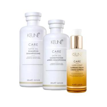 Imagem de Kit Home Care Keune Satin Oil Shampoo Conditioner E Supreme Oil