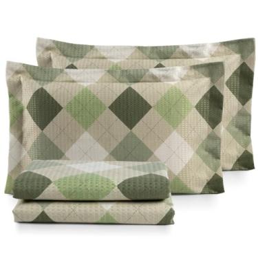 Imagem de Colcha Cobre Leito King Size 3 Pçs Piquet Favinho (PATCHWORK)