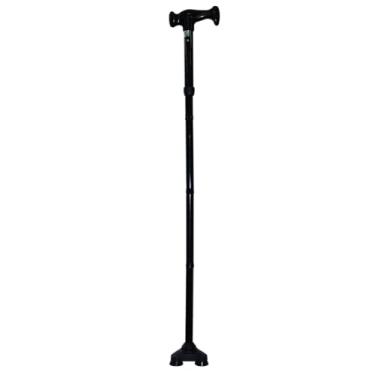Imagem de Bengala Bastão Dobrável Preta Mobilidade Idoso Ponteira Tripla Support Three Praticidade e Performance