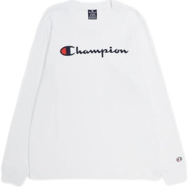 Imagem de Champion Camiseta masculina, camiseta clássica de manga comprida, confortável, camiseta macia para homens (reg. ou grande e alto), (Coleção 2024) Branco óptico, GG
