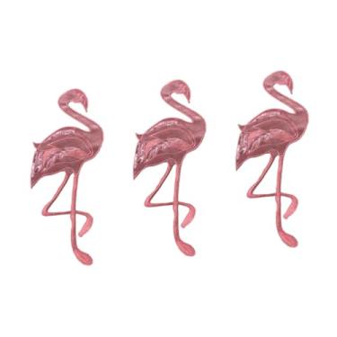 Imagem de EXCEART 3 Peças Rosa Roupas Buraco Reparação Apliques Apliques De Flores Lantejoulas Flamingo Apliques Bordados Adesivo De Costura Remendos De Flamingo Envelope Vermelho Sofisticado Para