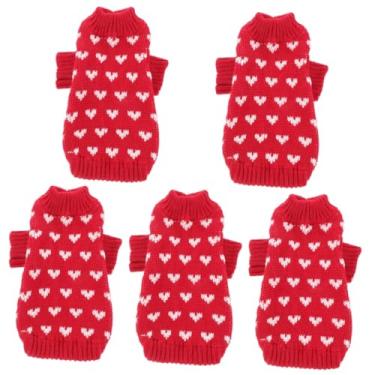 Imagem de BESPORTBLE 5 Unidades suéter de cachorro tops roupas de cachorro roupas confortáveis ​​para cachorro casaco térmico para cachorro ajuste fino Colete cachorro gato decorar