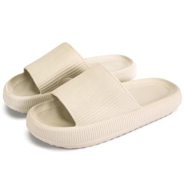 Imagem de Pantufas de travesseiro, chinelos de chuveiro de massagem, antiderrapante de secagem rápida, sandália de sola grossa supermacia, tecnologia de 2020 - Pantufas de casa super macias