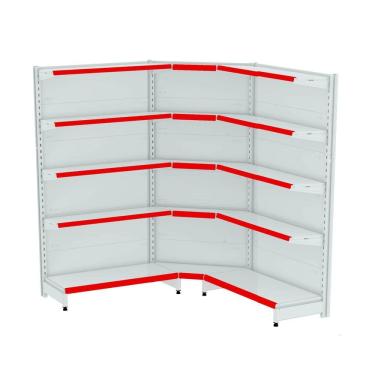 Imagem de Gondola Parede 170 Fit Ate 2 Metros 1 Canto Branco 15b Pe Ve