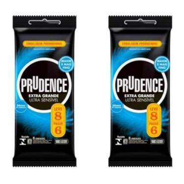 Imagem de Kit Camisinha Preservativo Prudence Extra Grande 56mm L8 P6