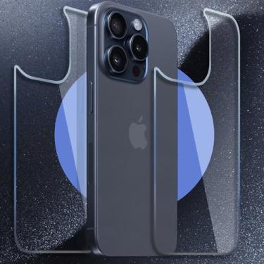 Imagem de Malphiace Protetor de vidro traseiro para iPhone 15 Pro [pacote com 2], protetor de tela traseira de vidro temperado traseiro para iPhone 15 Pro [nova versão] (6,1 polegadas)