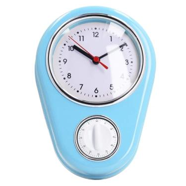 Imagem de Relógio de quartzo de 23 cm, temporizador de cozinha silencioso e transparente, relógio de parede de estilo conciso, operação simples, hora precisa para casa (azul)