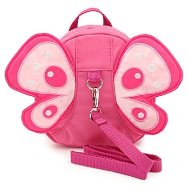 Imagem de Mochila Hipiwe Butterfly Baby Walking Safety antiperda Mini bolsa infantil com alça de segurança (rosa)