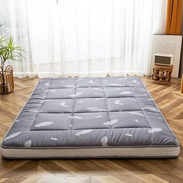Imagem de YOSHOOT Colchão de futon extra grosso, acolchoado japonês, dobrável para dormir, shikibuton portátil para acampamento, colchão, espreguiçadeira, cama de hóspedes, para sofá, carro