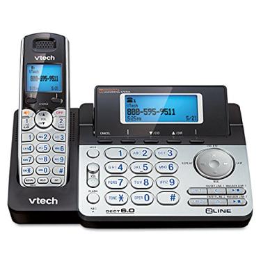 Imagem de Telefone sem fio expansível Vtech Ds6151 Dect 6.0 2 linhas com sistema de atendimento, prata/preto com 1 H