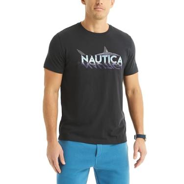 Imagem de Nautica Camiseta masculina Shark Week X Sustentavelmente trabalhada com estampa, Marinhos, XXG