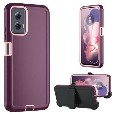Imagem de Capa para Motorola Moto G Power 5G 2024, capa resistente, com clipe de cinto e protetor de tela de vidro temperado, [proteção de grau militar] [à prova de choque] [à prova de queda] [à prova de