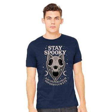 Imagem de TeeFury - Spooky Time - Texto masculino, camiseta, Azul marino, M