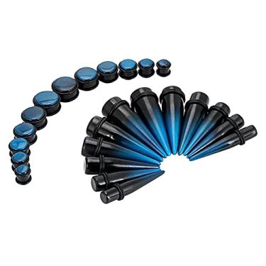 Imagem de Qmcandy Kit de alargador grande de 24 peças, alargador de orelha, 00G-20 mm, conjunto de alargadores de túnel de acrílico grande, Acrílico, Zircônia cúbica