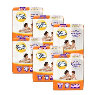 Imagem de Fralda Pom Pom Protek Proteção de Mãe Jumbo XXG 108 Unidades