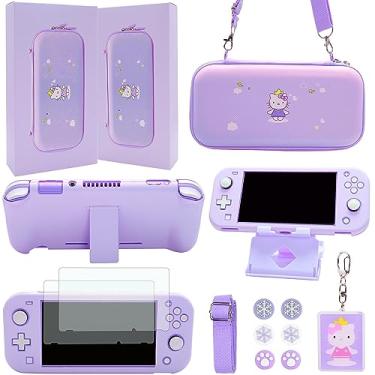 Imagem de GUTIAL Accessories Bundle for Nintendo Switch Lite - Cute Kawaii NS Lite Accessories kit for Grils Boys Kids with Carrying Case, Cartoon Cover Case, Screen Protector, Stand - Purple