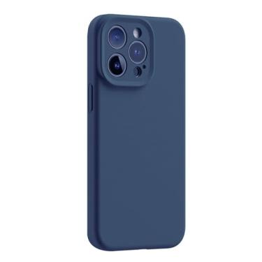 Imagem de Capa para iPhone 15 Pro: Capa protetora completa de silicone líquido para Apple iPhone 15 Pro à prova de choque com recorte preciso Untra Thin (azul marinho)