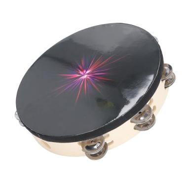 Imagem de Pandeiro Portátil, Sinos de Aço Inoxidável de Camada Dupla de 10 Polegadas, Som de Tambor Portátil, Pandeiros Nítidos, Instrumento Musical para Adultos e Crianças (Raio do Buraco