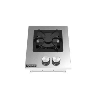 Imagem de Cooktop a Gás 1 Boca Duplo de Embutir Industrial Inox Grelha 20x20
