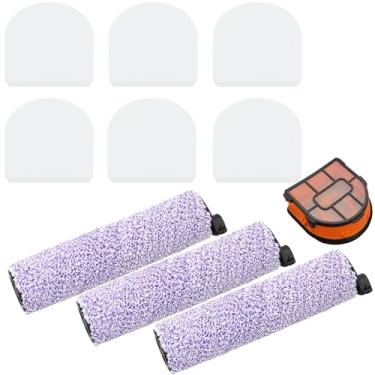 Imagem de Kit de 3 escovas e filtros para aspirador Shark AW261 WD261 WD101 AW302 WD161 WD201 WD100 WD200 WD101 HydroVac 3 em 1, peça de substituição WDFF1 WDB1