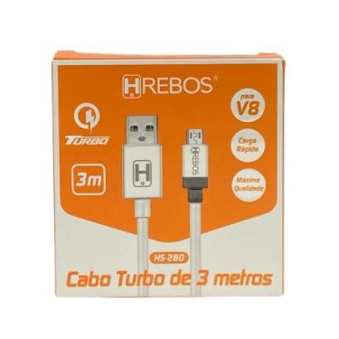 Imagem de Cabo Hrebos Micro USB V8 3 Metros