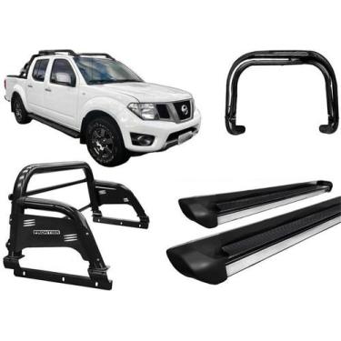 Imagem de Kit Quebra Mato Santo Antonio H3 Estribo Frontier 08/16 Preto - HOZZ