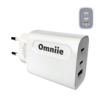 Imagem de Fonte Carregador Universal triplo 45W QC3.0 Turbo 2x type-c - Omniie