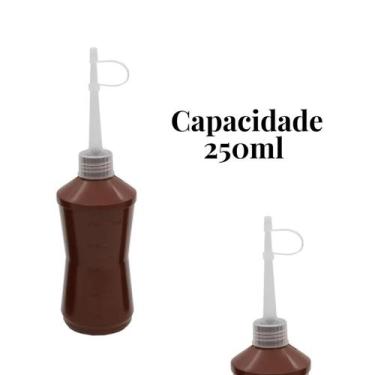 Imagem de Frasco Almotolia Transparente Para Líquidos Bico Reto Lavagem de Cílio