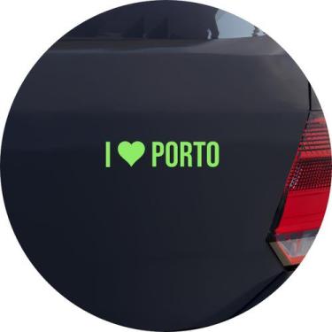 Imagem de Adesivo de Carro Eu Amo Porto - I Love Porto - Cor Marrom - Melhor Ade