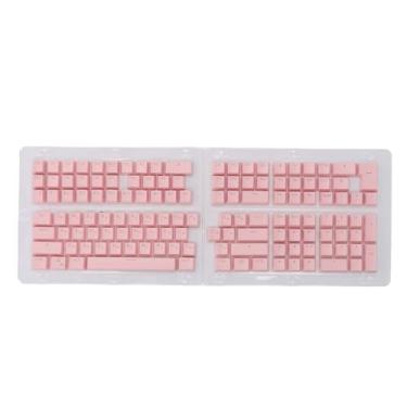 Imagem de Teclado Mecânico de 132 Teclas, Teclado Russo, Acabamento Fosco, Teclado Personalizado, Tampas de Teclado de Perfil OEM para Teclados 61 62 64 68 84 87 104 108 (Róseo)