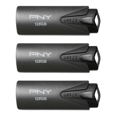 Imagem de Pen Drive USB 2.0 anexo PNY 128 GB, pacote com 3