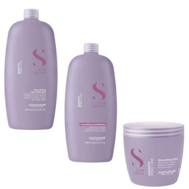 Imagem de Shampoo Condicionador Máscara Alfaparf Semi Di Lino Smooth - Anti Friz