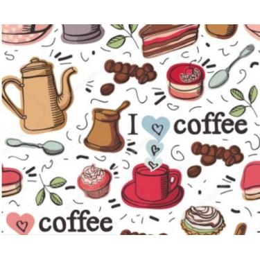 Imagem de Papel Adesivo Cozinha Lavável Cantinho do Café Delicado Vinil 3metros 