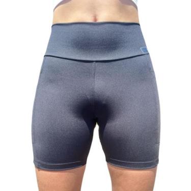 Imagem de Short Feminino Bermuda Cós Alto Duplo Gancho Alto Bolso Lateral Short 