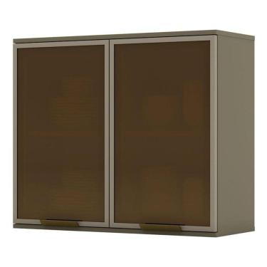Imagem de Armário Aéreo évelin 2 Portas De Vidro 80 Cm Duna - Henn