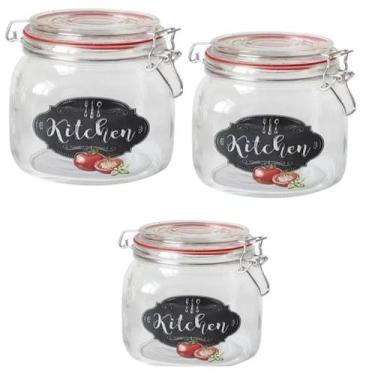 Imagem de Jogo De 3 Potes Herméticos Kitchen Para Mantimentos Casambiente